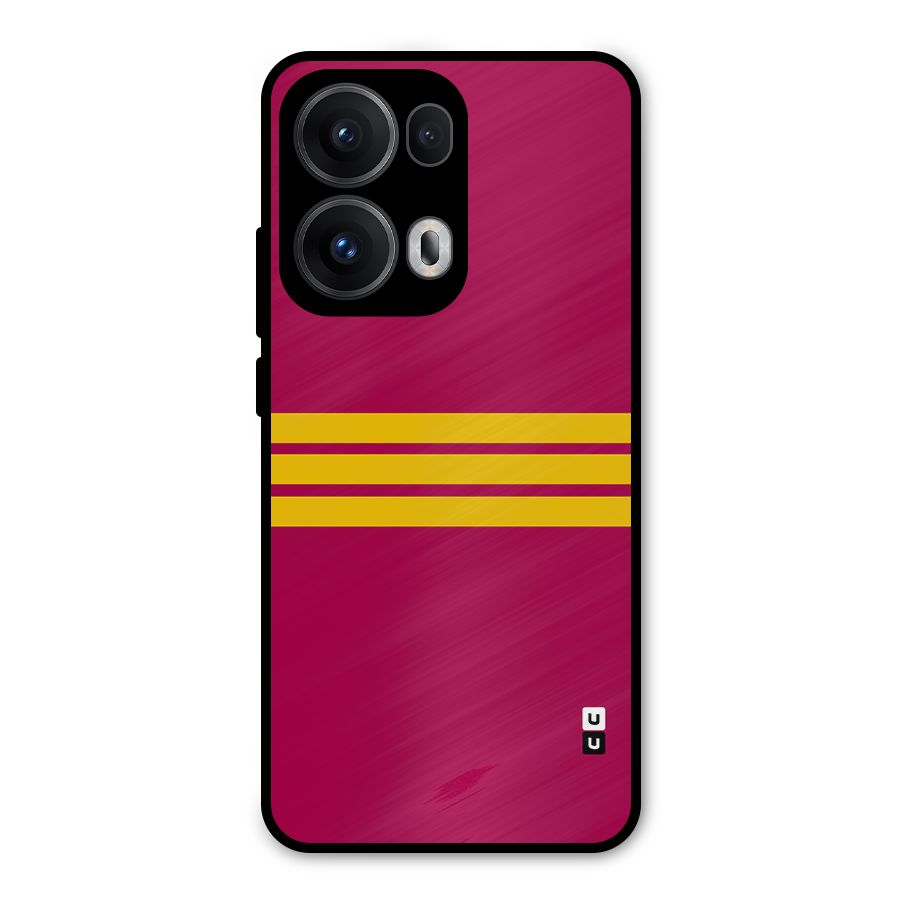 Horizontal Sports Stripes Metal Back Case for Oppo Reno13 Pro