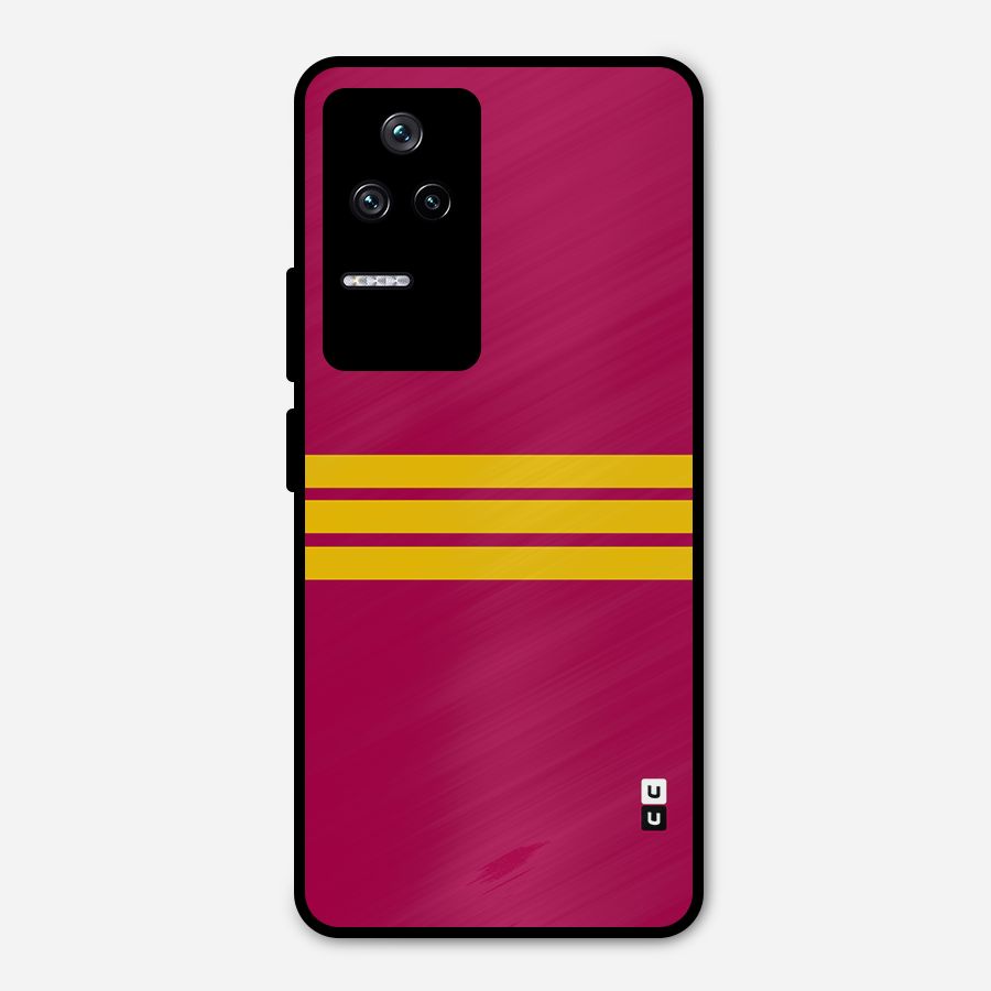 Horizontal Sports Stripes Metal Back Case for Poco F4 5G