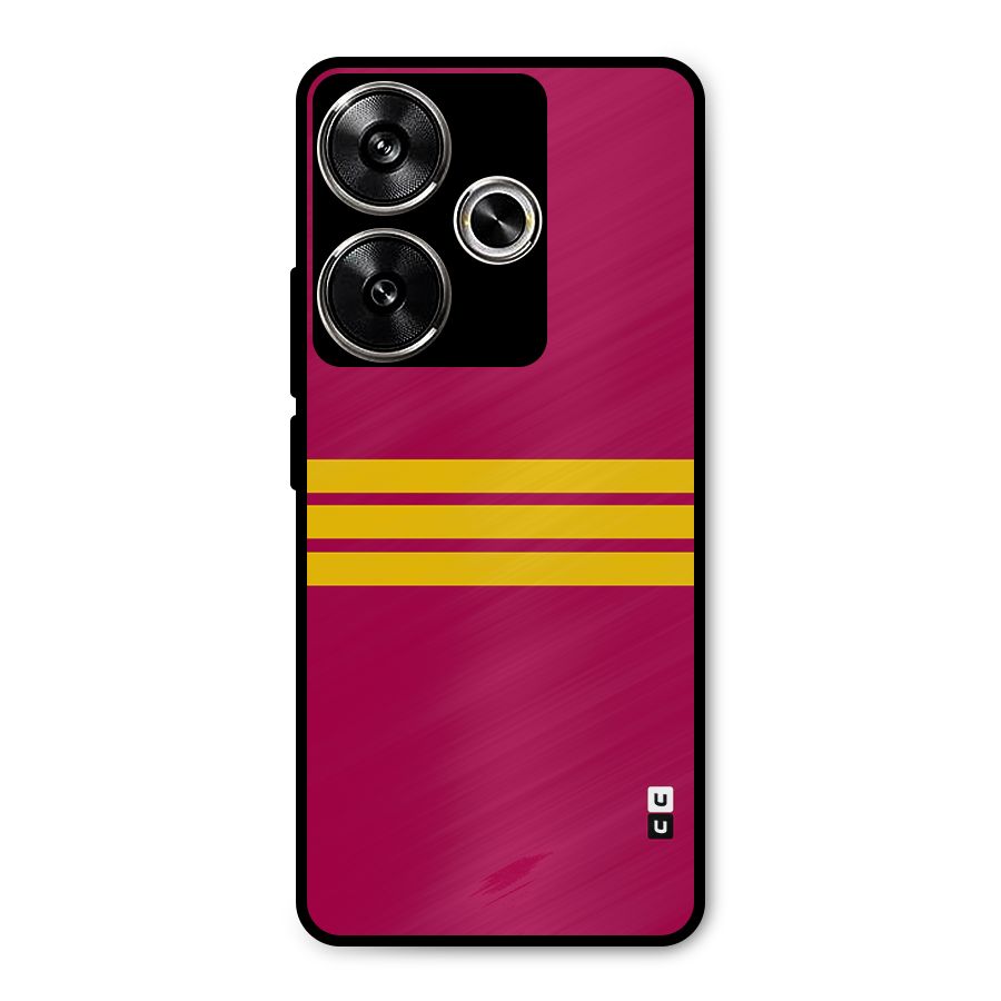 Horizontal Sports Stripes Metal Back Case for Poco F6