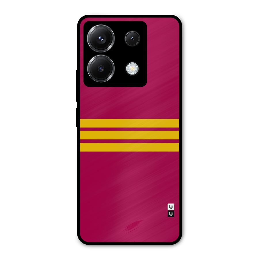 Horizontal Sports Stripes Metal Back Case for Poco X6