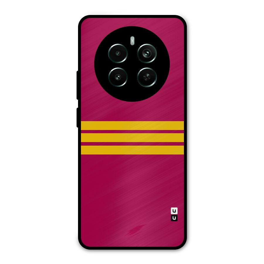 Horizontal Sports Stripes Metal Back Case for Realme 12 Plus