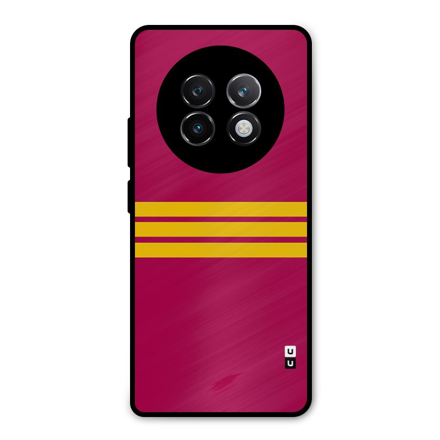 Horizontal Sports Stripes Metal Back Case for Realme 13 Plus