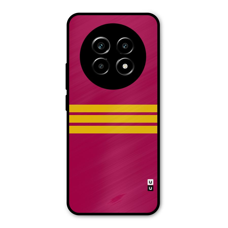 Horizontal Sports Stripes Metal Back Case for Realme 13 Pro
