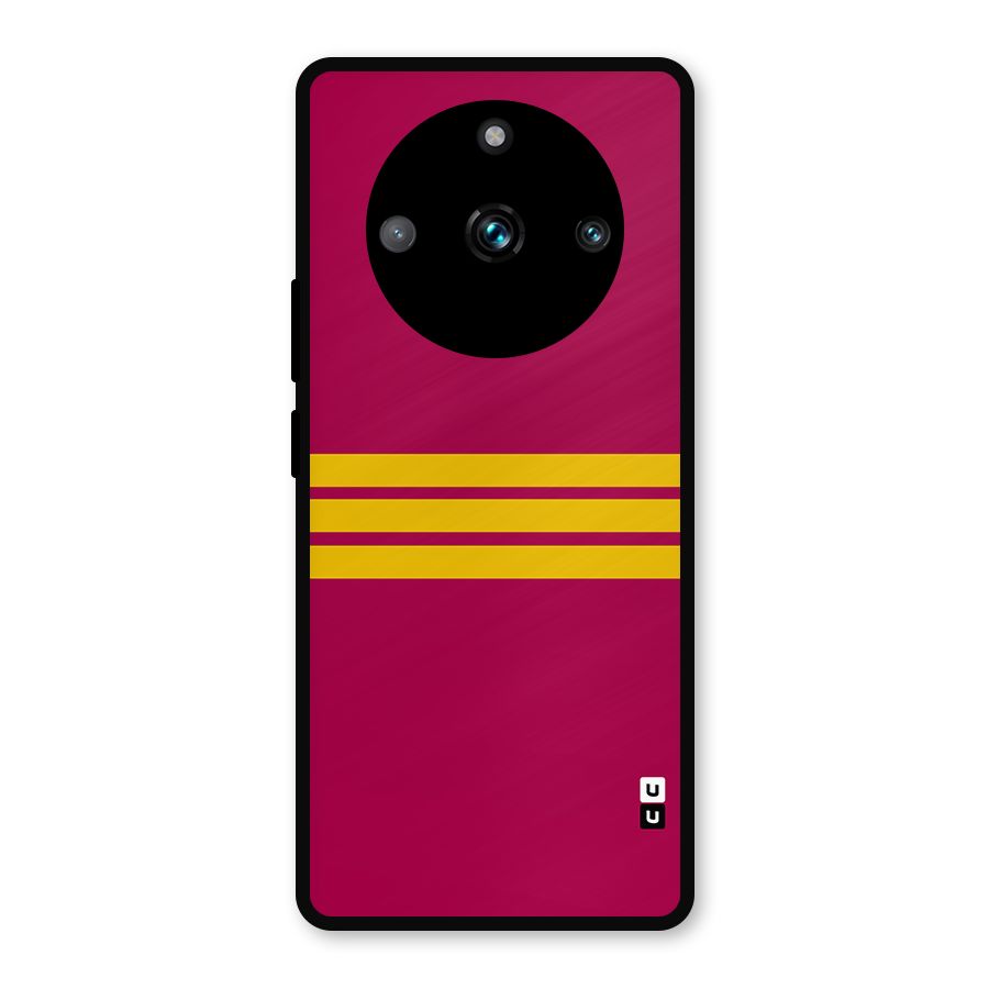 Horizontal Sports Stripes Metal Back Case for Realme Narzo 60 Pro