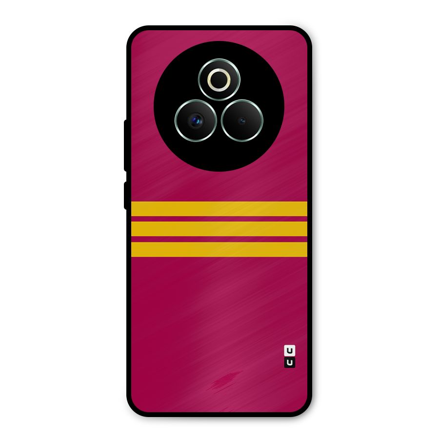 Horizontal Sports Stripes Metal Back Case for Realme P3 Pro