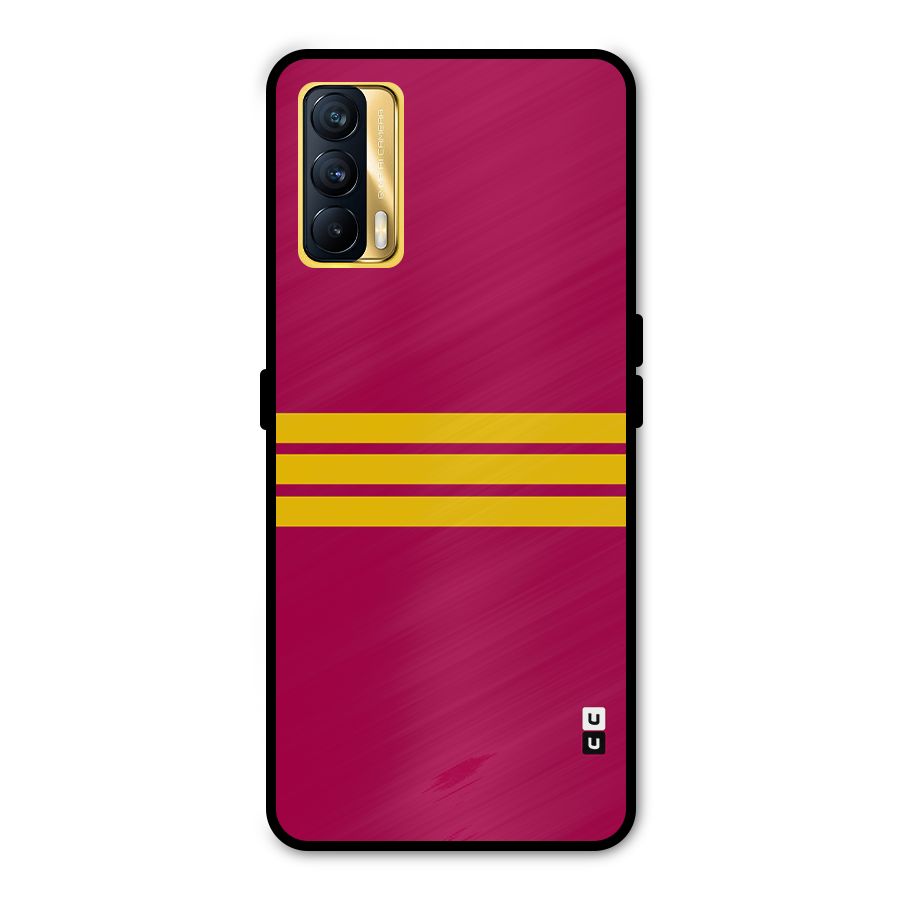 Horizontal Sports Stripes Metal Back Case for Realme X7
