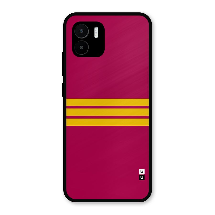 Horizontal Sports Stripes Metal Back Case for Redmi A2