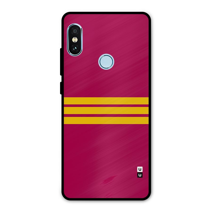 Horizontal Sports Stripes Metal Back Case for Redmi Note 5 Pro