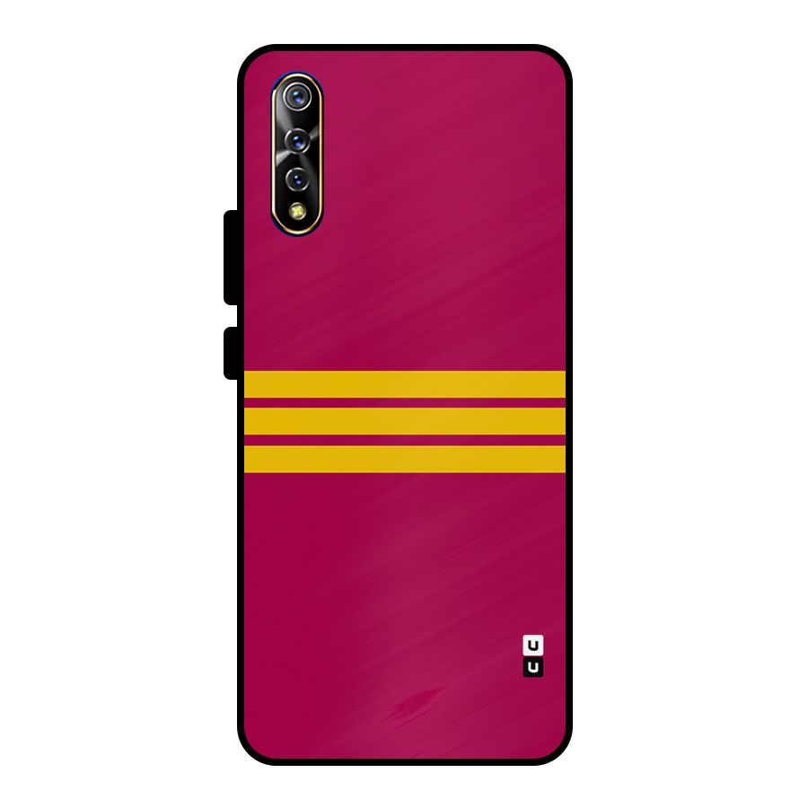 Horizontal Sports Stripes Metal Back Case for Vivo S1