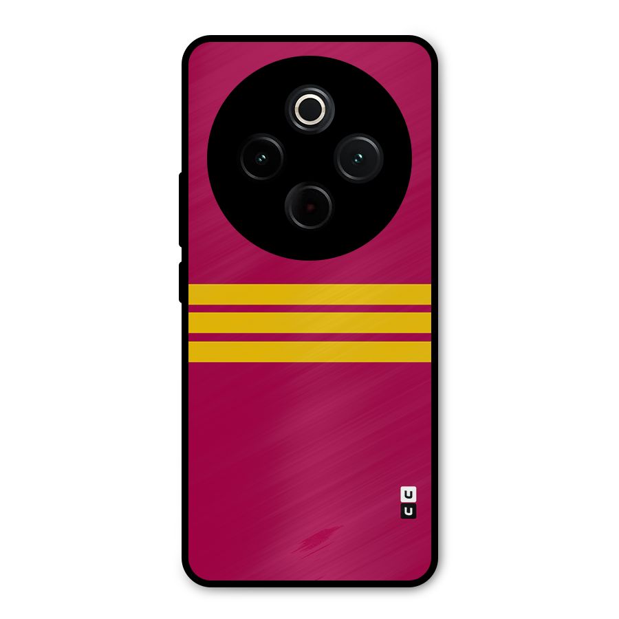 Horizontal Sports Stripes Metal Back Case for Vivo T4