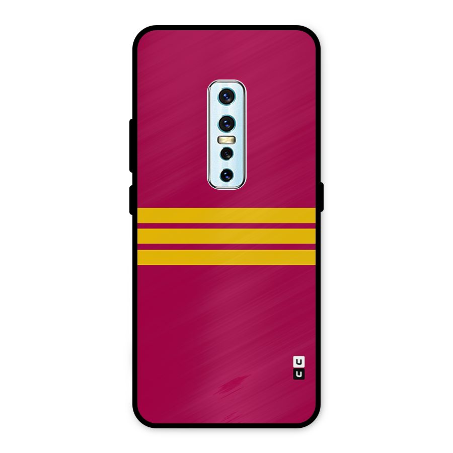 Horizontal Sports Stripes Metal Back Case for Vivo V17 Pro