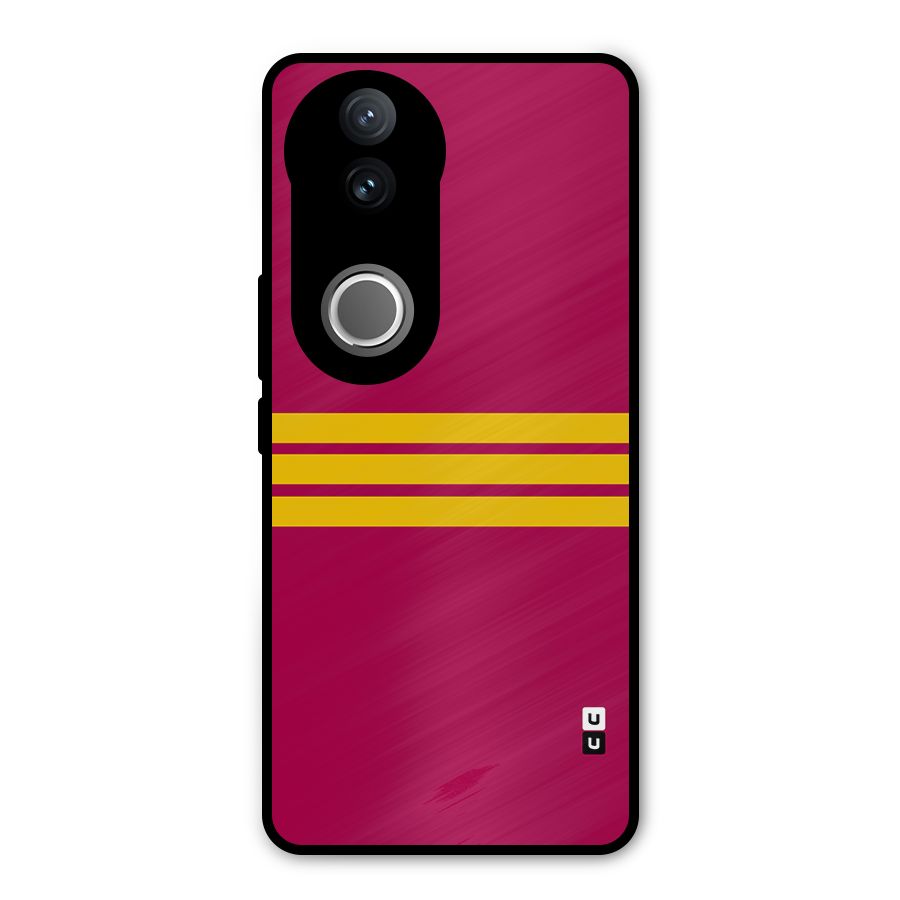 Horizontal Sports Stripes Metal Back Case for Vivo V50e