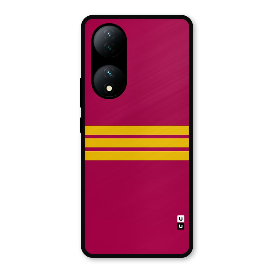 Horizontal Sports Stripes Metal Back Case for Vivo Y100a