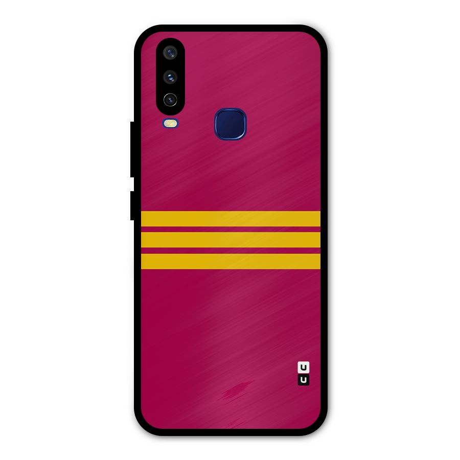Horizontal Sports Stripes Metal Back Case for Vivo Y12