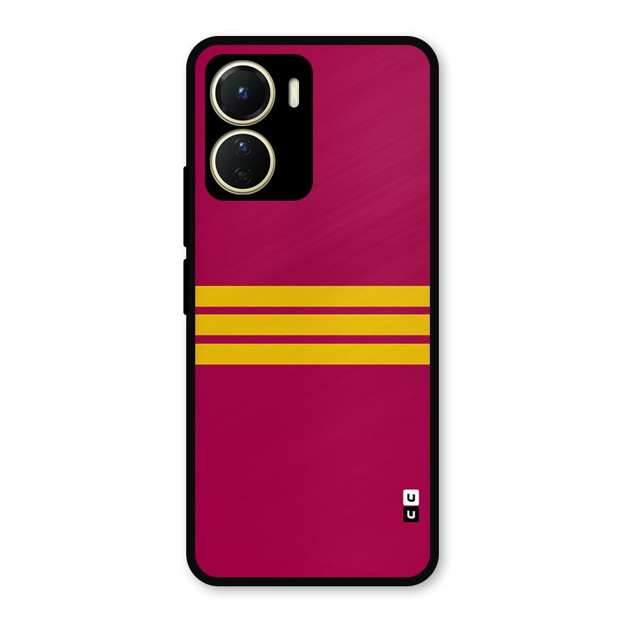 Horizontal Sports Stripes Metal Back Case for Vivo Y16