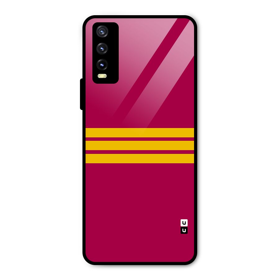 Horizontal Sports Stripes Metal Back Case for Vivo Y20