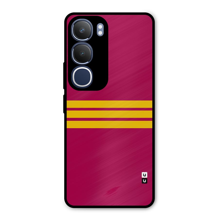 Horizontal Sports Stripes Metal Back Case for Vivo Y29