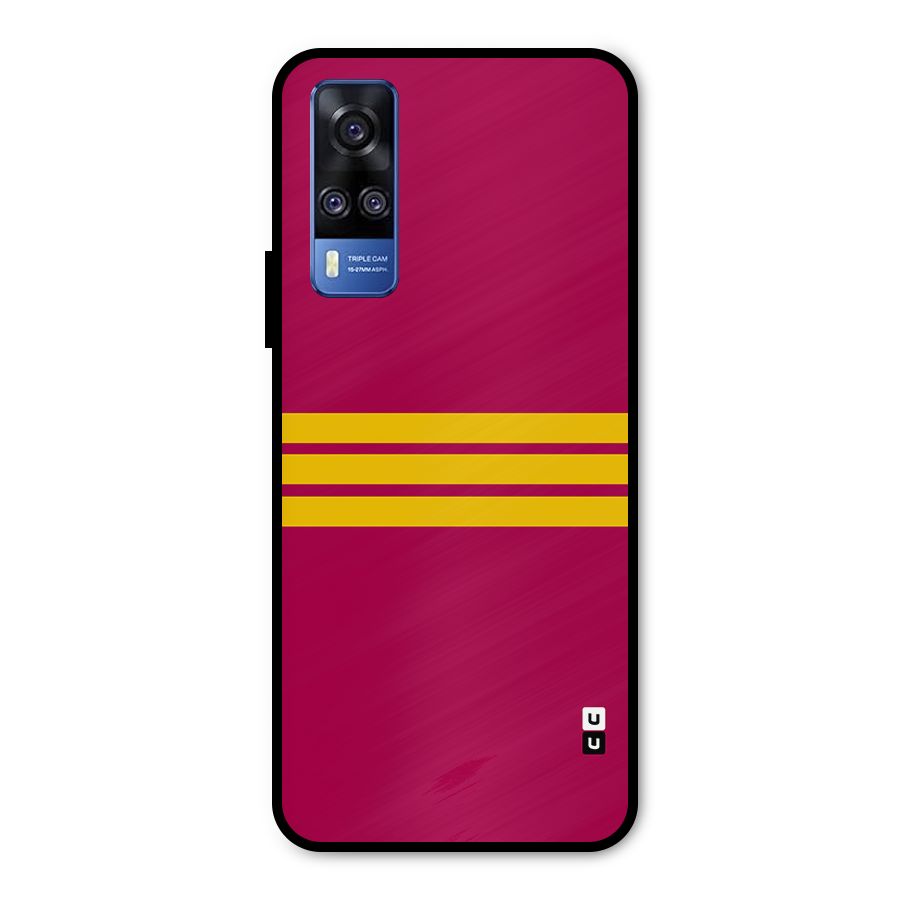 Horizontal Sports Stripes Metal Back Case for Vivo Y31
