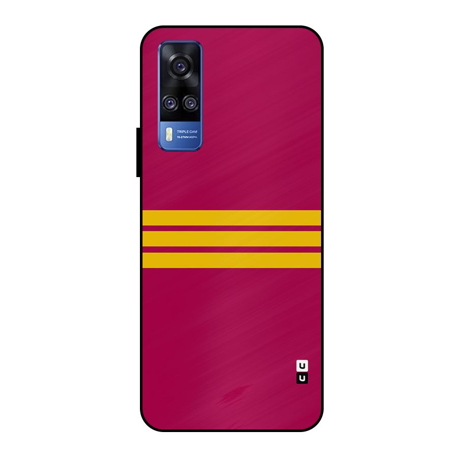 Horizontal Sports Stripes Metal Back Case for Vivo Y51