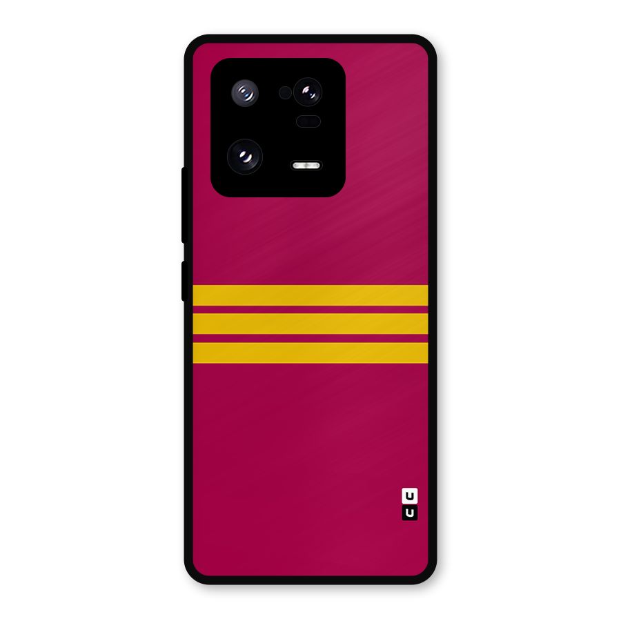Horizontal Sports Stripes Metal Back Case for Xiaomi 13 Pro