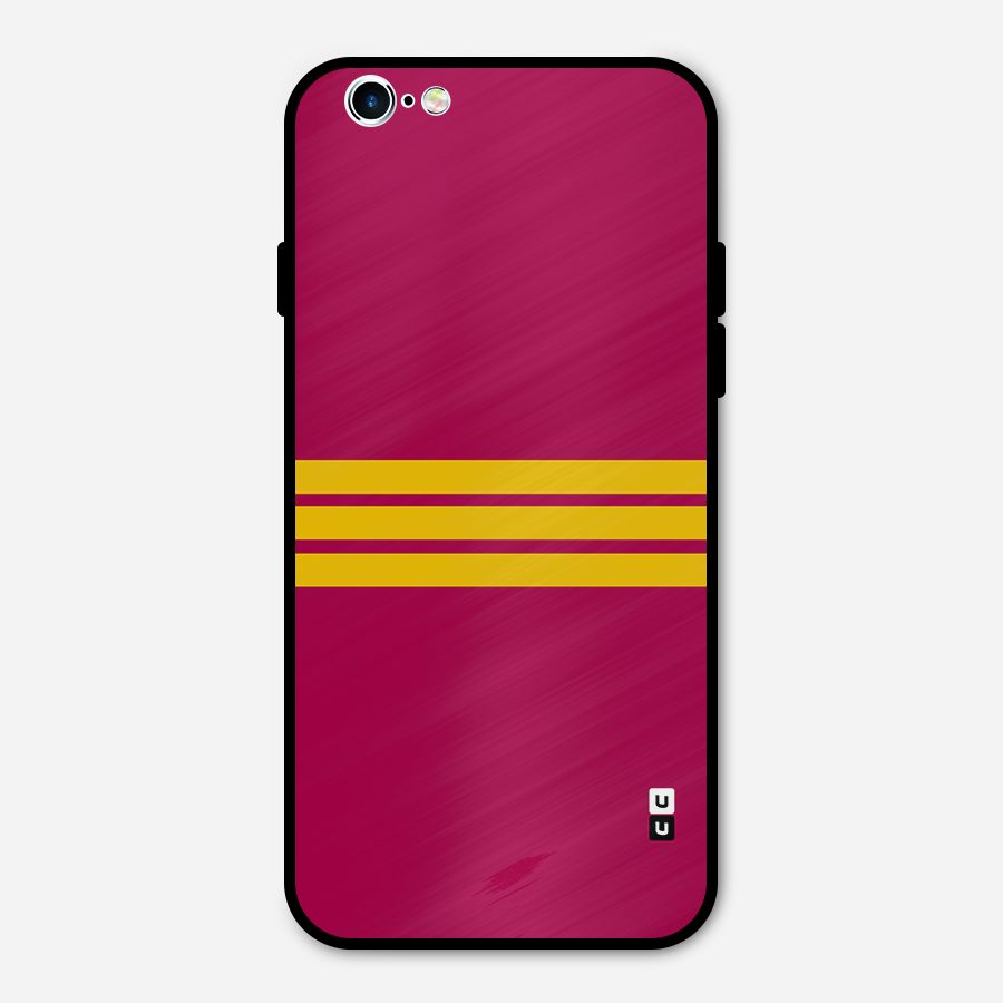 Horizontal Sports Stripes Metal Back Case for iPhone 6 6s