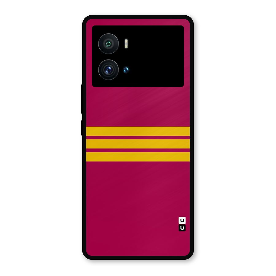 Horizontal Sports Stripes Metal Back Case for iQOO 9 Pro