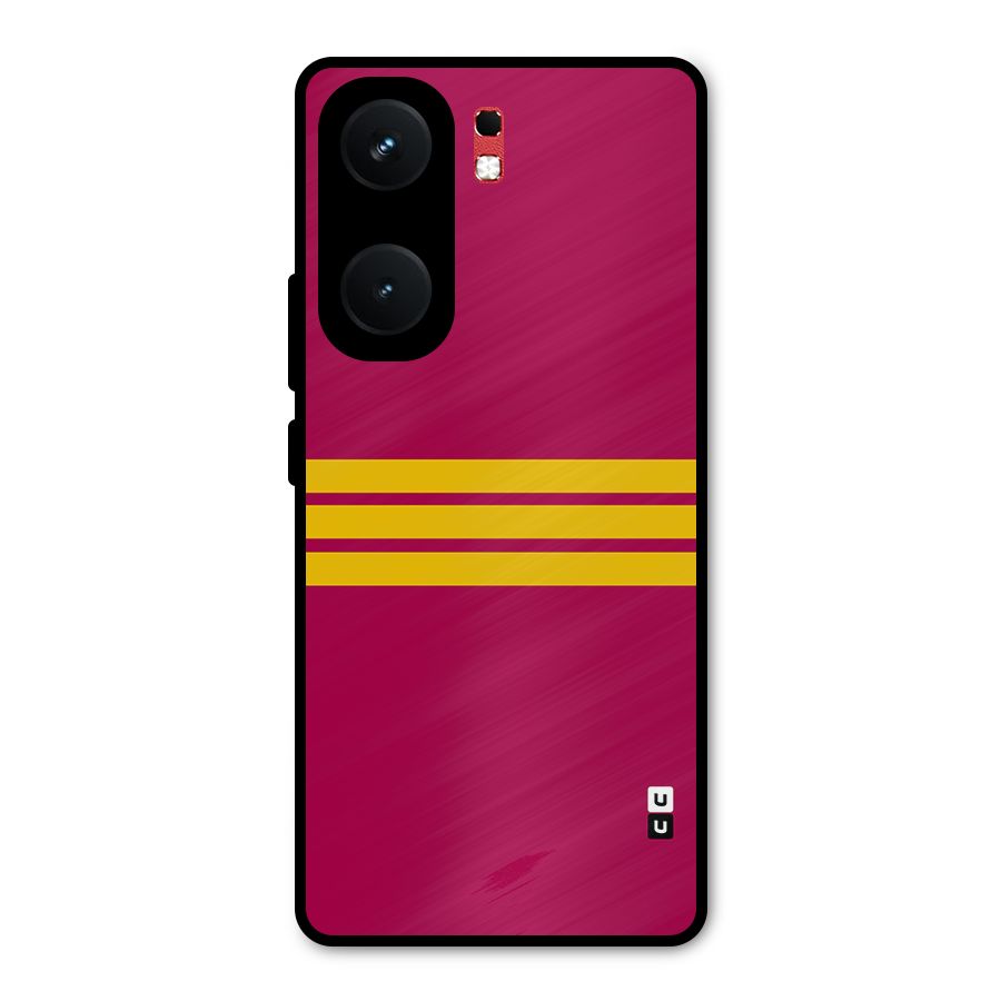 Horizontal Sports Stripes Metal Back Case for iQOO Neo 9 Pro