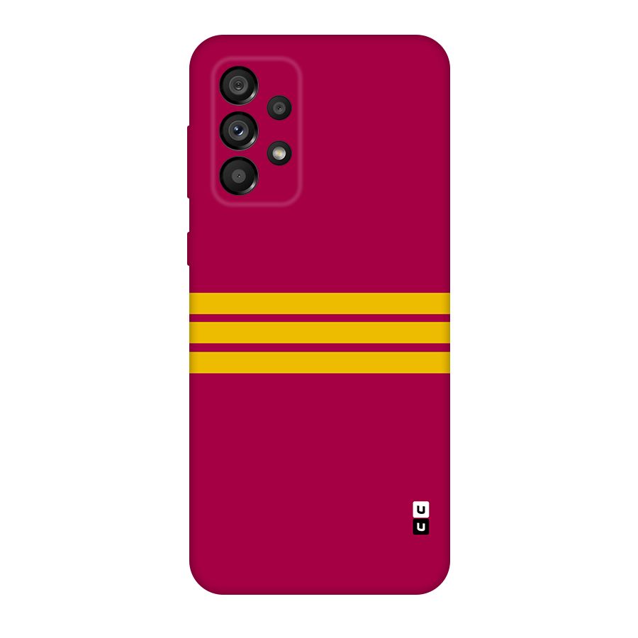 Horizontal Sports Stripes Original Polycarbonate Back Case for Galaxy A73 5G