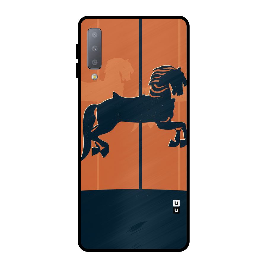 Horse Metal Back Case for Galaxy A7 (2018)