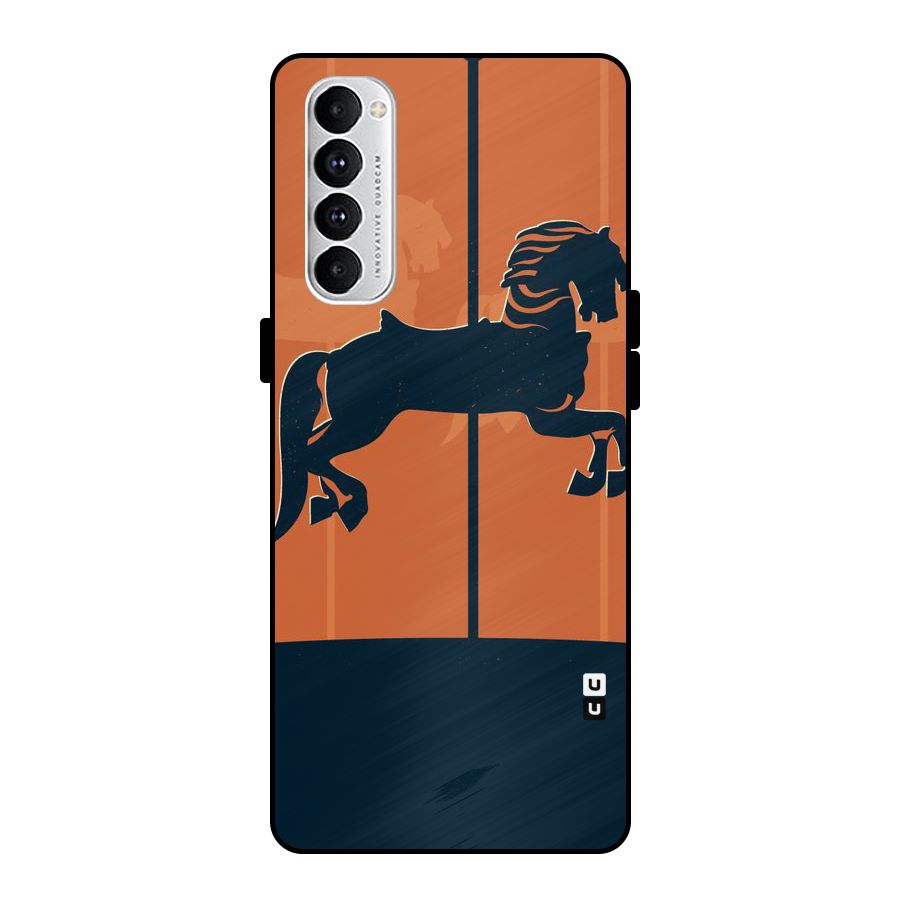 Horse Metal Back Case for Oppo Reno4 Pro