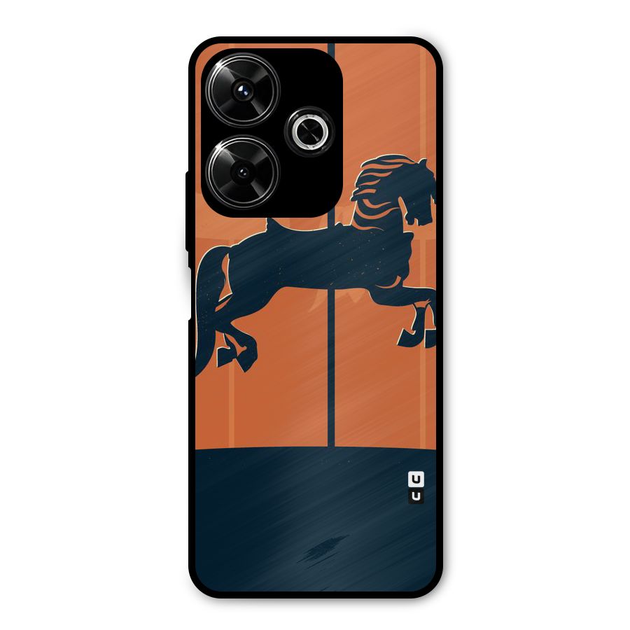 Horse Metal Back Case for Poco M6 Plus