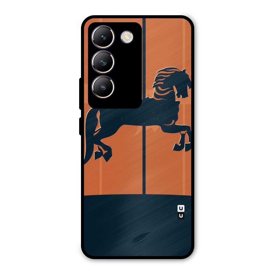 Horse Metal Back Case for Vivo T3 5G