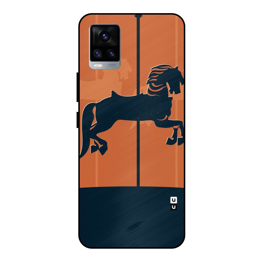 Horse Metal Back Case for Vivo V20 2021