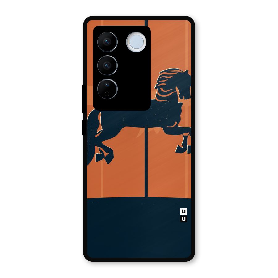 Horse Metal Back Case for Vivo V27