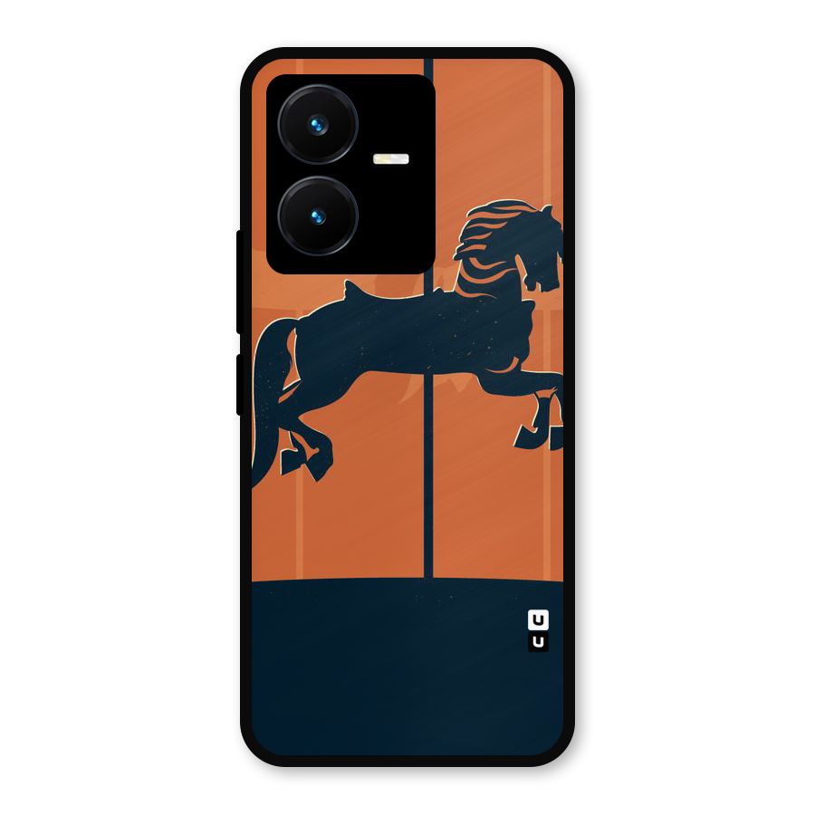 Horse Metal Back Case for Vivo Y22