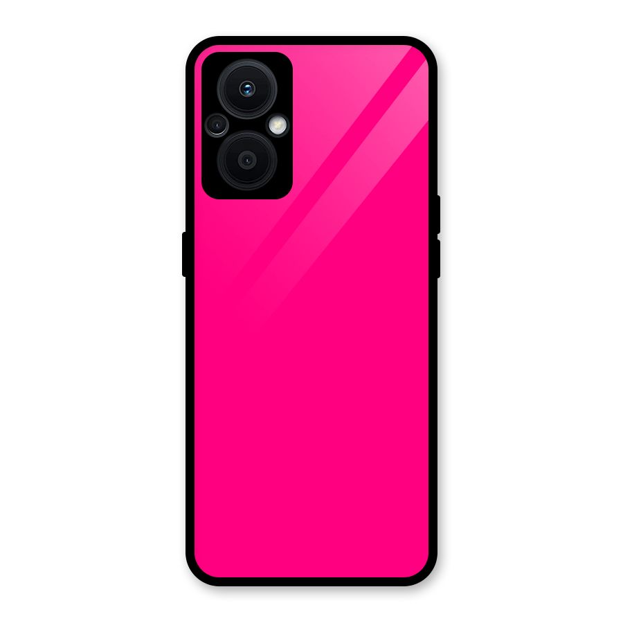Hot Pink Glass Back Case for Oppo F21s Pro 5G