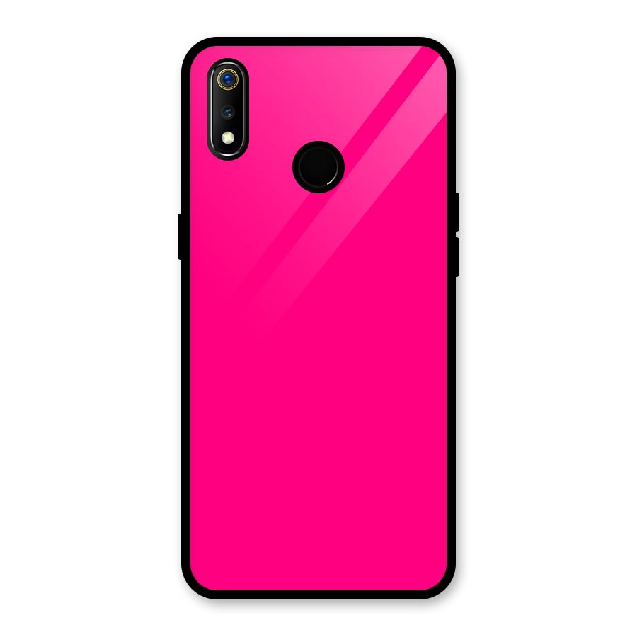 Hot Pink Glass Back Case for Realme 3i