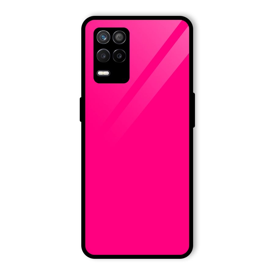 Hot Pink Glass Back Case for Realme 8s 5G