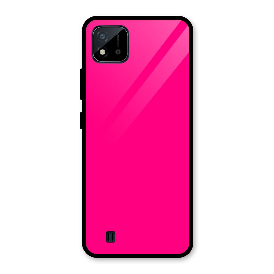 Hot Pink Glass Back Case for Realme C11 2021