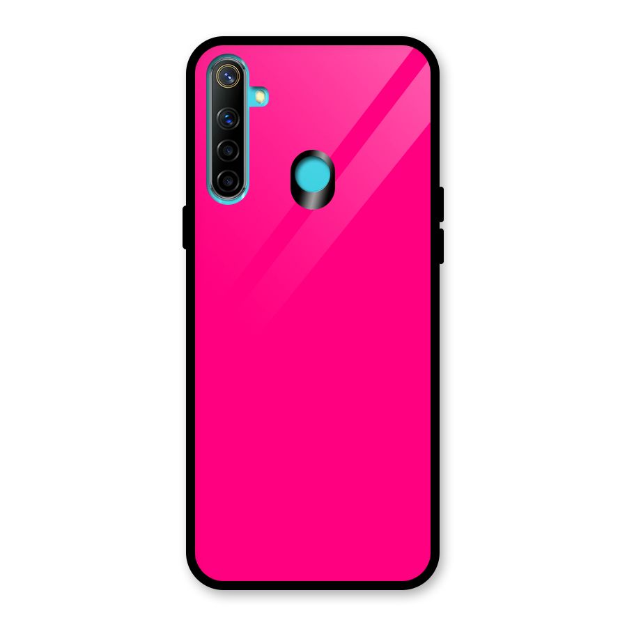 Hot Pink Glass Back Case for Realme Narzo 10