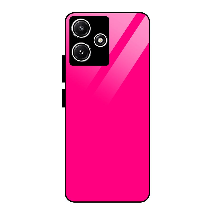 Hot Pink Glass Back Case for Redmi 12 5G