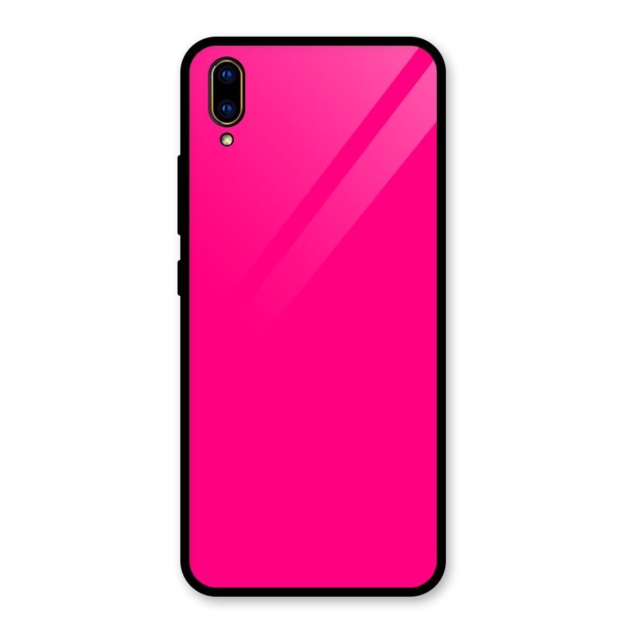 Hot Pink Glass Back Case for Vivo V11 Pro