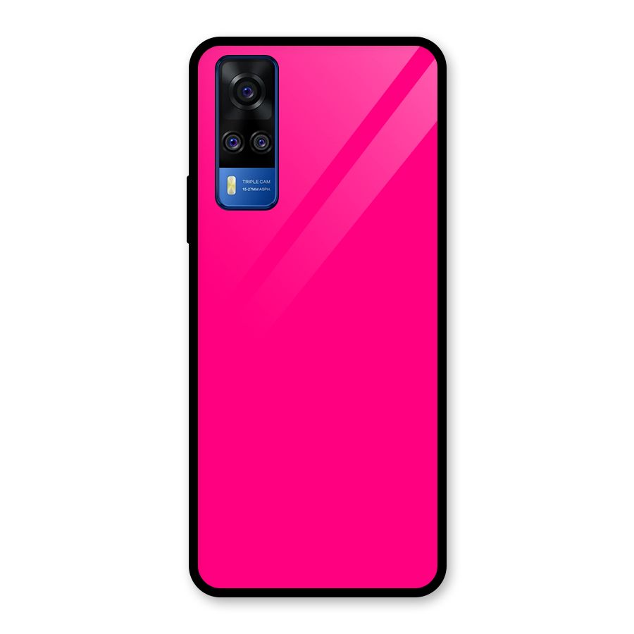 Hot Pink Glass Back Case for Vivo Y31