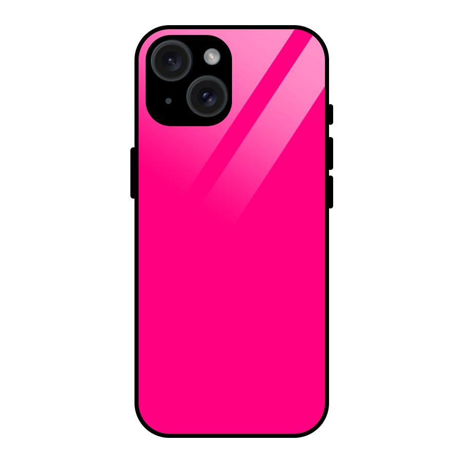 Hot Pink Glass Back Case for iPhone 15