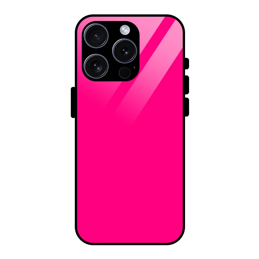 Hot Pink Glass Back Case for iPhone 15 Pro