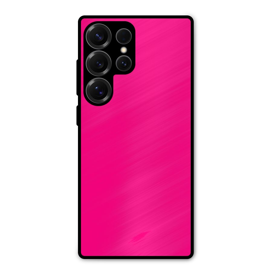 Hot Pink Metal Back Case for Galaxy S25 Ultra