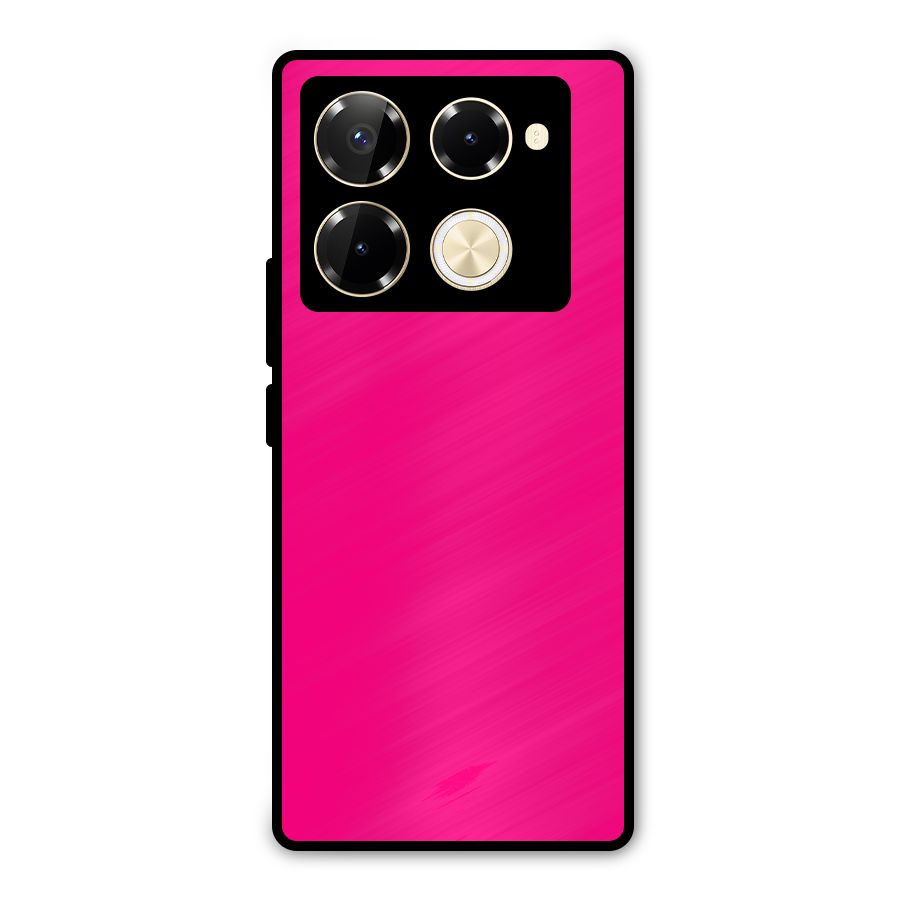 Hot Pink Metal Back Case for Infinix Note 40 Pro