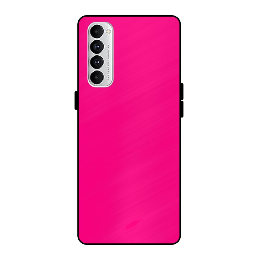Hot Pink Metal Back Case for Oppo Reno4 Pro