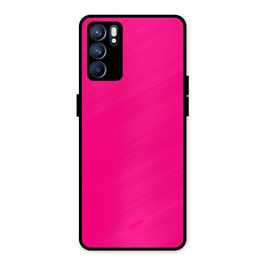 Hot Pink Metal Back Case for Oppo Reno6 5G