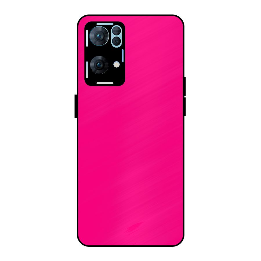 Hot Pink Metal Back Case for Oppo Reno7 Pro 5G